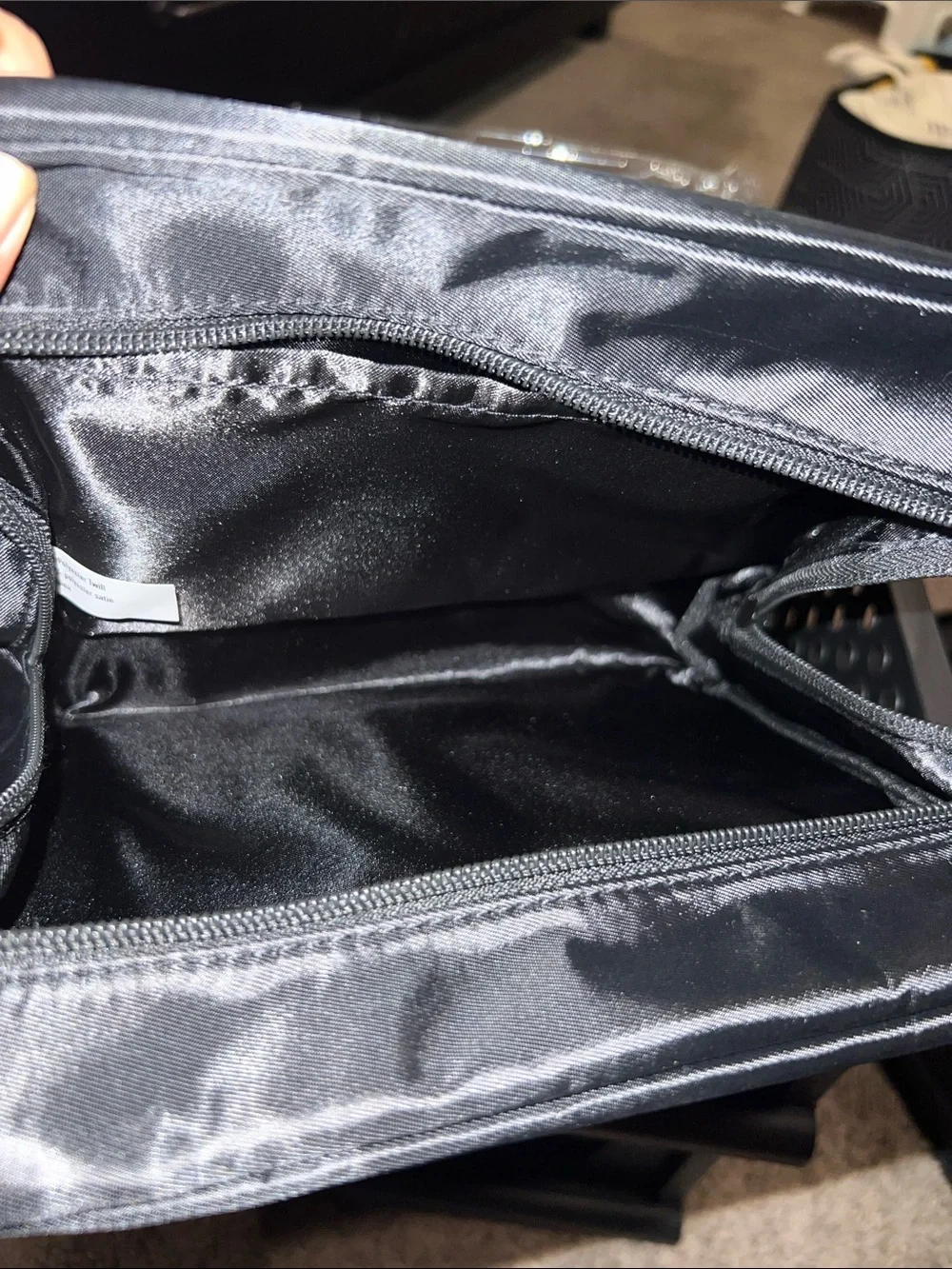 Kylie Cosmetics Black Satin Makeup Pouch with Label